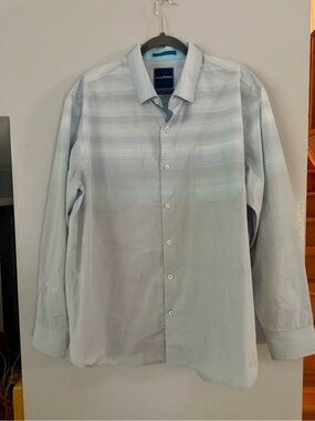 Tommy Bahama Men's Silk Blend Long Sleeve Ombre Striped Button Down Shirt XL